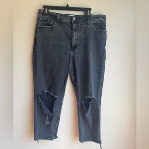 Abercrombie & Fitch “The Mom High Rise” in black distressed size 14